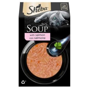 Sheba Soup with Salmon Adult Cat Wet Food 40g pack of 4
