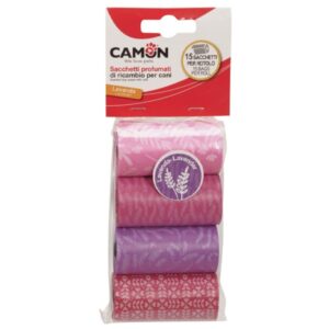 Camon Scented dog scoop bags lavender 4Rolls of 15 bags