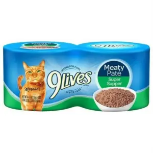9 Lives Meaty Pate Super Supper with Real Fish & Chicken case of 4, 150g