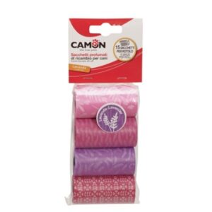 Camon Scented dog scoop bags lavender 4Rolls of 15 bags