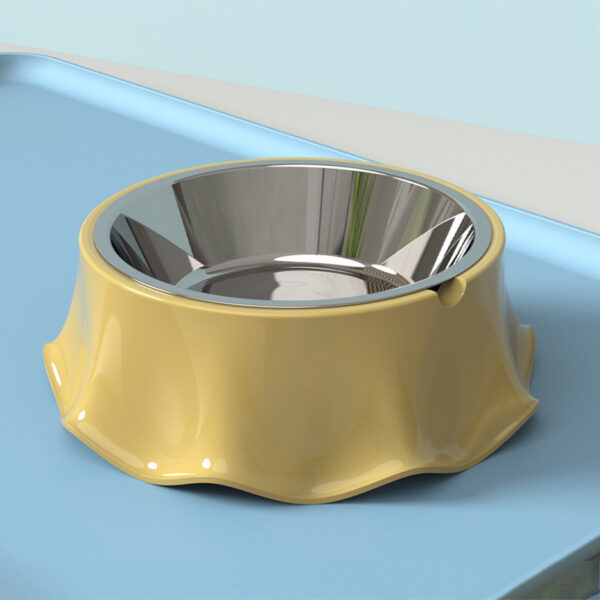 Non-Slip Stainless Steel Bowl with Rippled Design for Cat & Dog - Image 2