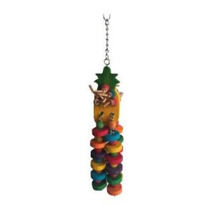Small Wood Pineapple And Wood Pieces Bird