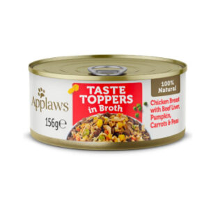 Applaws Taste Topper Dog Chicken Breast with Beef Liver, Pumpkin, Carrots and Peas in Broth 156 g