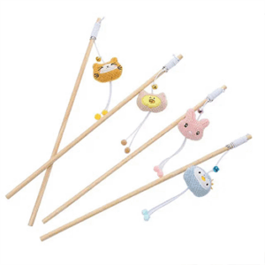 Fishing Rod with Random Faces Toy for Cat