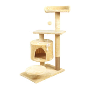 Scratcher Post Multi Level With Home & 3Base For Cats