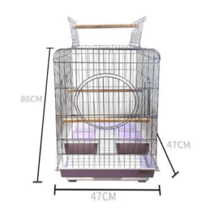 Metal Cage with Wooden Perches for Bird