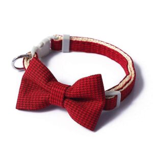 Adjustable Collar with Plaid Bow Tie for Cat