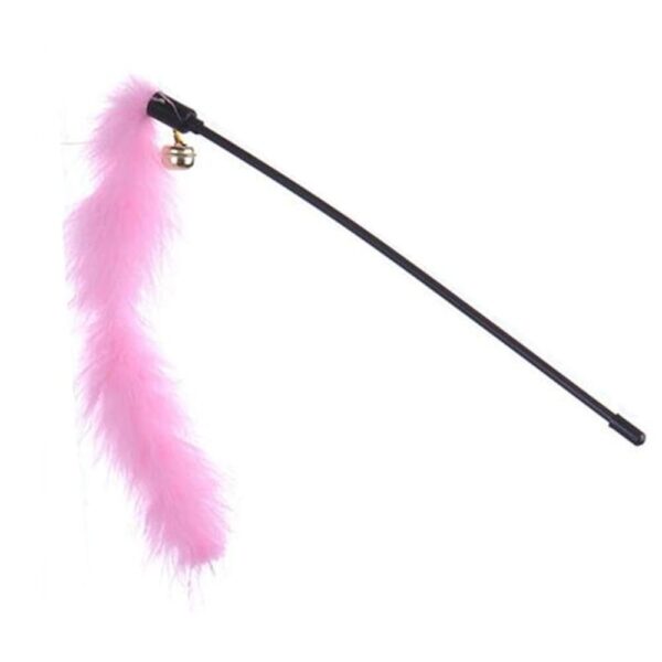 Stick with Long Feather & Bell Toy For Cat 26cm