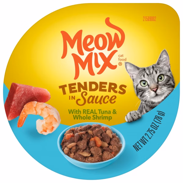 Meow Mix Tender Favorites with Real Tuna & Whole Shrimp in Sauce 78g