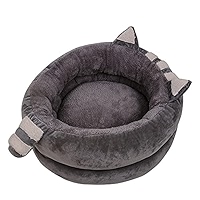 Cat Bed Raccoon Shape Gray Large 40cm