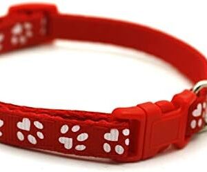 Adjustable Collar with Bell & Paw Print for Cat