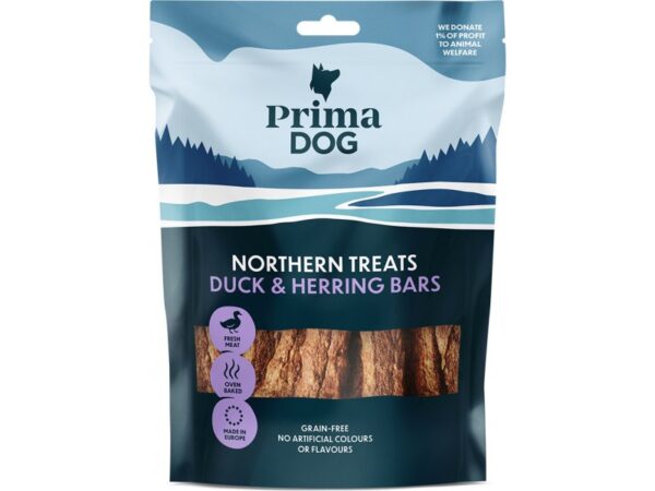 PrimaDog Duck & Herring Bars Treat Dog 80g