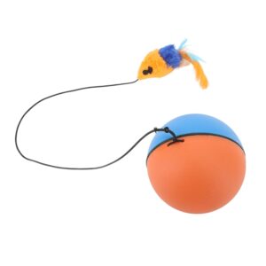 Moving Ball with Feathered Mouse Toy