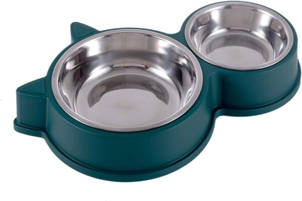Double Bowl Anti-tip Cat Ear Shape