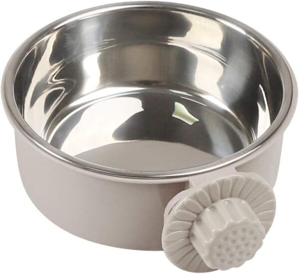 Hanging Stainless Steel Bowl for Cat & Dog Cage - Image 3