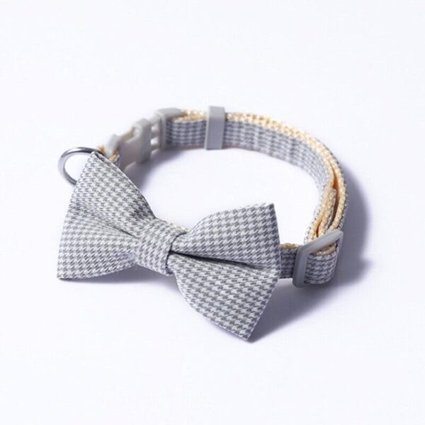 Adjustable Collar with Plaid Bow Tie for Cat - Image 3