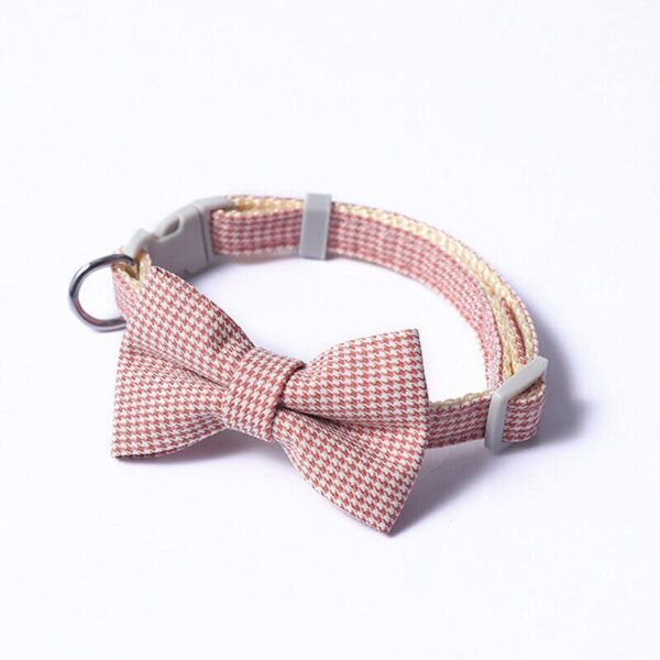Adjustable Collar with Plaid Bow Tie for Cat - Image 2