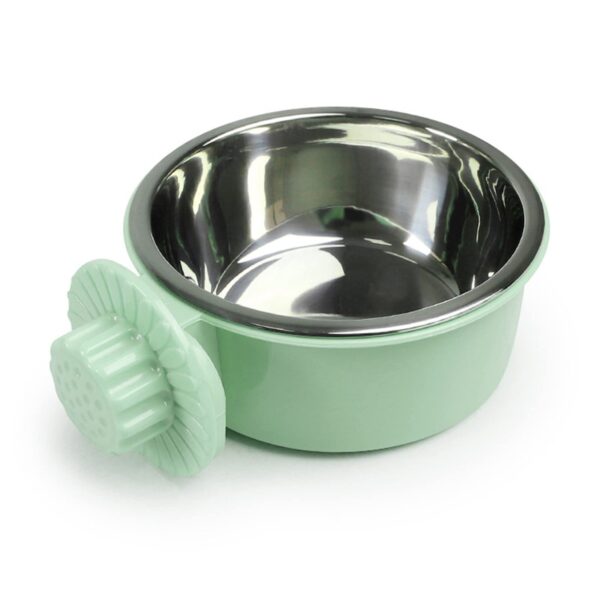 Hanging Stainless Steel Bowl for Cat & Dog Cage - Image 2