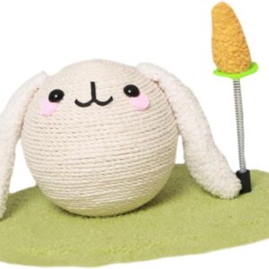 Scratching Post Ball Sisal with Spring Carrot Toy for Cat