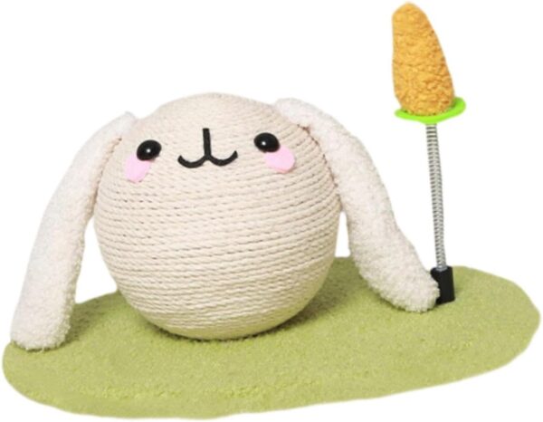 Scratching Post Ball Sisal with Spring Carrot Toy for Cat