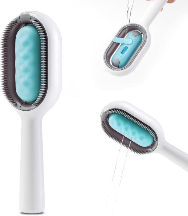 Double-Sided Hair Removal Brush with Integrated Water Tank for Cat & Dog