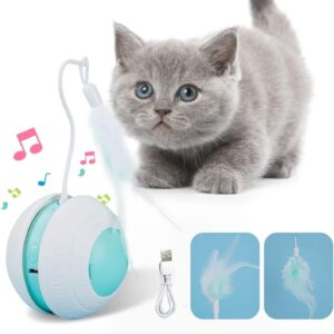 Automatic Rolling Ball with Feather Toy for Cat