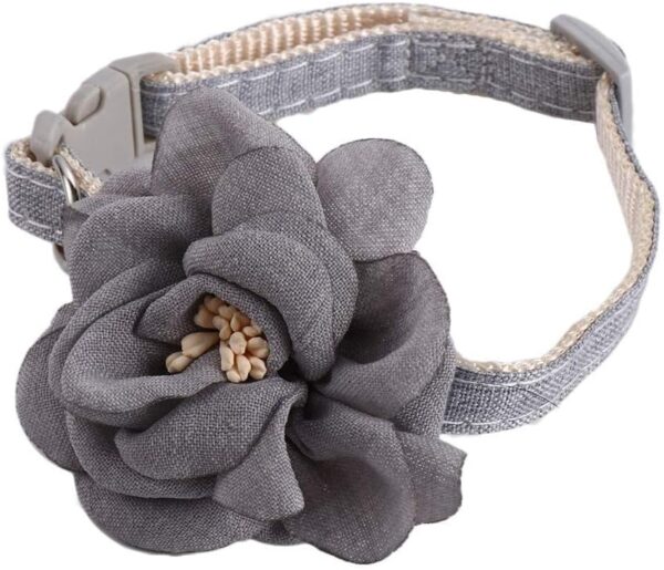 Adjustable Collar with Camellia Flower for Cat - Image 3