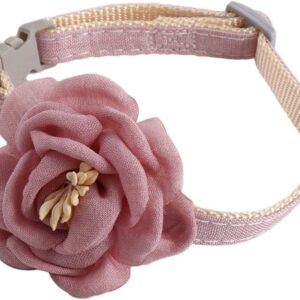 Adjustable Collar with Camellia Flower for Cat