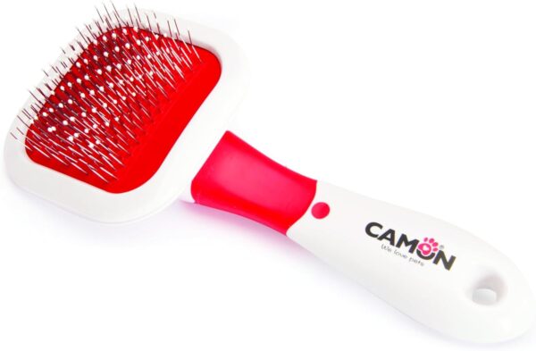 Camon Slicker Brush with Stainless Steel Plastic Coated Pins