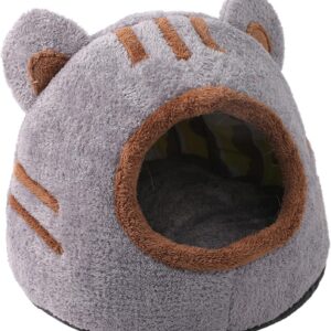 Fully Enclosed Bear Head Shape Bed for Cat & Dog