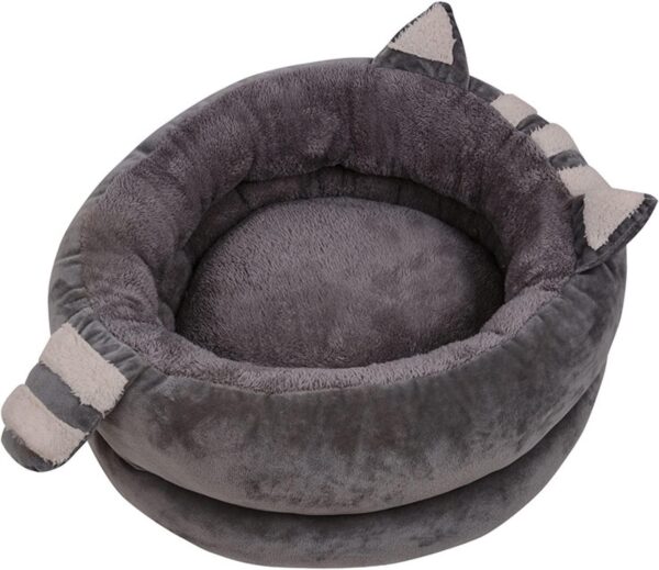 Cat Bed Raccoon Shape Gray Large 40cm