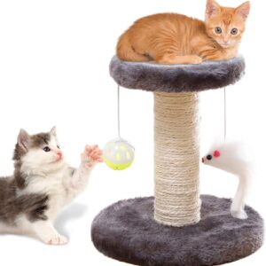 Scratcher Post with Toy Double Drop Ball Mouse