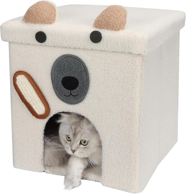 Bear-Shaped Soft Bed white for Cat 37 * 37 * 12.5cm