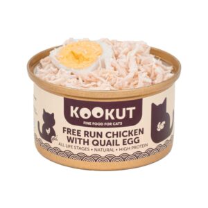 kookut Free Run Chicken with Quail Egg Wet Food For All Ages 70g