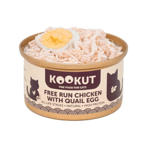 kookut Free Run Chicken with Quail Egg Wet Food For All Ages 70g