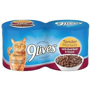 9Lives Tender Morsels With Real Beef In Sauce 4*156g