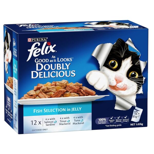 Purina Felix Doubly Delicious Fish Selection In Jelly 12*85g