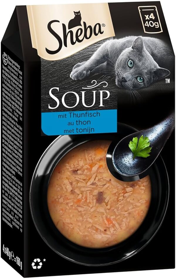 Sheba Soup with Tuna Adult Cat Wet Food 40g pack of 4