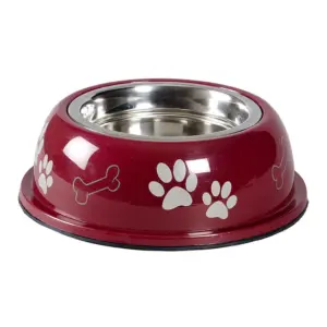 Camon Colourful Plastic and Steel Bowls for Dogs