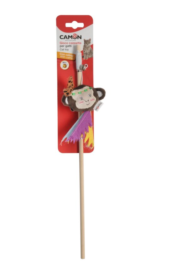 Camon Indian theme Rod IN Polyester & Wood with Catnip & Bell 40 cm