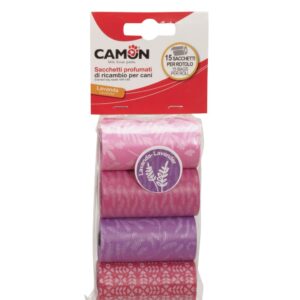 Camon Scented dog scoop bags lavender 4Rolls of 15 bags
