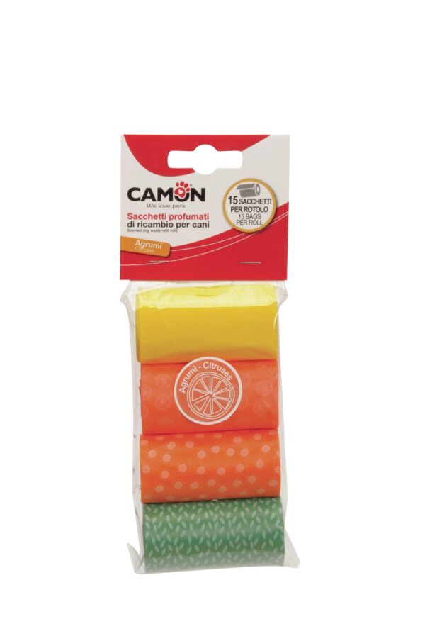 Camon Scented Dog Scoop Bags Citrus Fruits 4Rolls of 15 bags