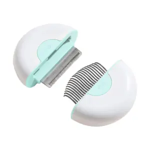 Double Head Hair Comb Short Haired Green 90*90*30mm