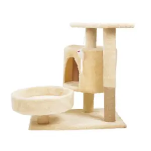 Scratching Post with Hammock and Cozy Bed for Cat