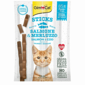 GimCat Sticks Salmon & COD Cat Treats 4 Pcs 20g