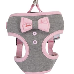 Camon Harness with Pink Bow girth 33*41 cm Grey