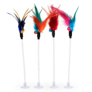 Stick Spring Base with Mouse & Bell Toy For Cat