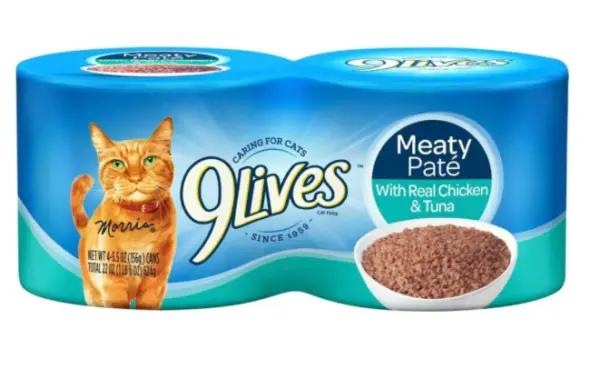 9 Lives Meaty Pate with Real Chicken & Tuna, case of 4 - 150g