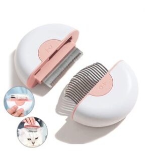 Double Head Hair Comb Short Haired Pink 90*90*30mm