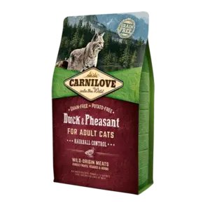 Carnilove Hairball Control Duck & Pheasant Adult Cat Dry Food 2kg